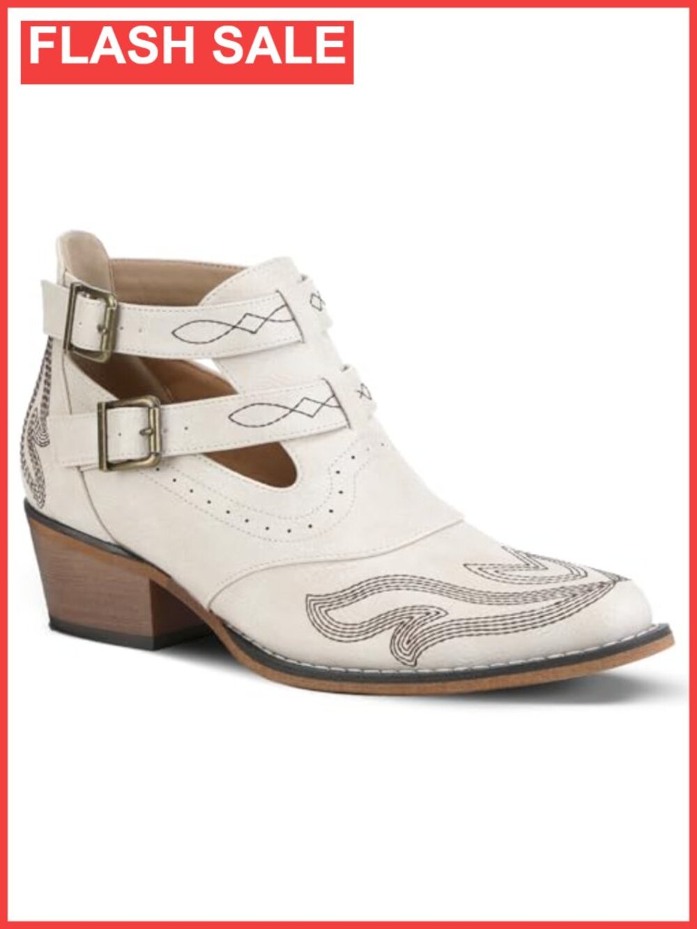 Women's Ankle Western Cowboy Boots Faux Leather Snip Toe Bootie